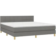 vidaXL Boxspringbett 180 x 200 cm Dunkelgrau