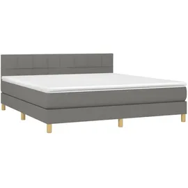 vidaXL Boxspringbett 180 x 200 cm Dunkelgrau