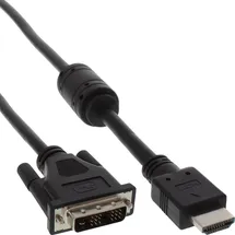 InLine 17662 Adapterkabel HDMI Stecker -DVI Stecker abgeschirmt schwarz 1,8 m
