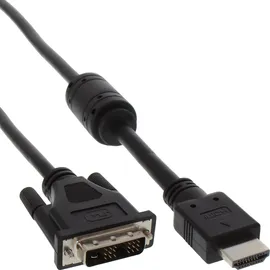 InLine 17662 Adapterkabel HDMI Stecker -DVI Stecker abgeschirmt schwarz 1,8 m