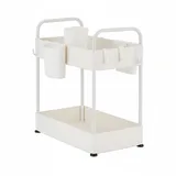 Relaxdays Unter Waschbecken Regal 2 Etagen 6 Haken 2 Behälter 0 x 0