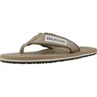 Tommy Hilfiger Herren Flip Flops Patch Hilfiger Beach Sandal Zehentrenner, Beige (Beige), 41 - 41 EU