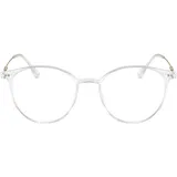 KAEOISFU Superleicht Oval Transparentem Rahmen Lesebrille 1,25 Damen Herren, Runden Blaulichtfilter Computerbrille Lesebrillen, Retro-Runde Computer Lesebrillen mit Sehstärke - M