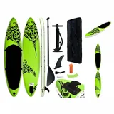 vidaXL Aufblasbares Stand Up Paddle Board Set 305x76x15 cm Grün