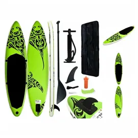 vidaXL Aufblasbares Stand Up Paddle Board Set 305x76x15 cm Grün