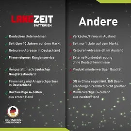 LANGZEIT Batterien Langzeit LiFePO4 100Ah 12V