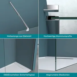 mai & mai Walk-In-Dusche 70 x 200 cm Duschabtrennung ESG-Sicherheitsglas transparent BRAM1 Bremen1K