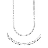 FIRETTI Collierkettchen FIRETTI "Schmuck Geschenk Silber 925 Armband Kette Figarokette diamantiert" Gr. 55, silber (silberfarben), Halsketten, Damen, 55, Silber 925 (Sterlingsilber), B: 3,9mm, Made in Germany, B:3,9mm