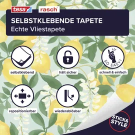 Rasch Textil Portofino Vliestapete 6 m x 0,53 m 1 St Blau/Grün/Gelb