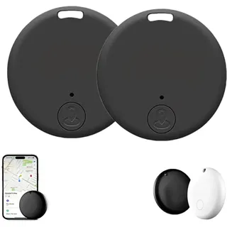 2 Stück Safesync GPS Tracker, Bluetooth-Tracker, GPS Tracker für Katzen und Hunde, Schlüsselfinder funktioniert, kabelloser intelligenter Tracker, Anti-Verlust-Alarm-Sensor, Standort-Tracker (Schwarz)
