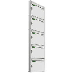 AL Briefkastensysteme 5 x Basic Wand Briefkasten RAL Farbe 9016 Verkehrs Weiss für Post A4, wetterfest, Artikelnummer: 431P5EA1P9016