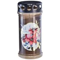 Florists Products Grabkerze Grabkerzen Braun Blumen Ø7,5cm 6er Set Friedhof Lichter, 6 Stück braun