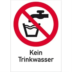 Schild Kein Trinkwasser ISO 7010, Kombischild, Kunststoff, 210x297 mm