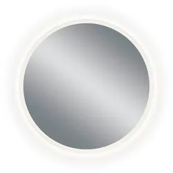 LED-Lichtspiegel MIRRORS AND MORE "Aura", glänzend, weiß, B:60cm H:60cm Ø:60cm, Glas, Spiegel, integrierte LED-Beleuchtung