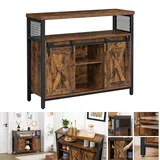 VASAGLE Sideboard 33 x 100 x 80 cm rustikales Braun / Tintenschwarz