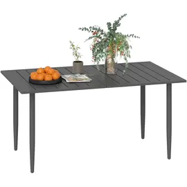 Outsunny Gartentisch 150 x 90 x 73 cm Schwarz