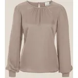 Madeleine Raffinierte Faltenbluse mit Rundhalsausschnitt Beige 36