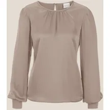 Madeleine Raffinierte Faltenbluse mit Rundhalsausschnitt Beige 36