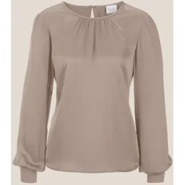 Madeleine Raffinierte Faltenbluse mit Rundhalsausschnitt Beige 36