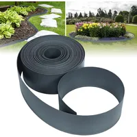 ACXIN Rasenkante Kunststoff Mähkante Anthrazit 10m, Rolle Beetumrandungen für Wege, Begrenzungen, Kieswege, Beeteinfassung aus 100% PP-Kunststoff (120 x 2 mm, Anthrazit)