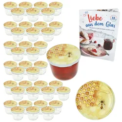 40er Set Sturzglas 230ml Einmachglas + TO82 Honig Deckel + DiamantZucker-Rezept