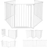 Kaminschutzgitter Absperrgitter 5x Türschutzgitter Tierschutzgitter ,310x75cm,Weiß - Swanew