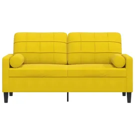 vidaXL 2-Sitzer-Sofa mit Zierkissen Gelb 140 cm Samt