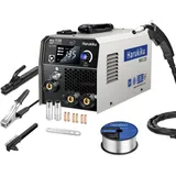 Harukiku135A Fülldraht Schweißgerät Ohne Gas,3-in-1 Elektroden Schweißgerät (Flux MIG/ARC,MMA/Lift WIG),mit Synergischem Drahtvorschub kompakter IGBT Inverter Schweissgerät, für Profis & Home DIY