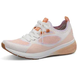 Slip-On Sneaker TAMARIS, Damen, Gr. 39, orange (orange, kombiniert), Textil, Lederimitat, sportlich, Schuhe Sneaker, Freizeitschuh, Halbschuh, Slipper mit aufgesetzer Schnürung