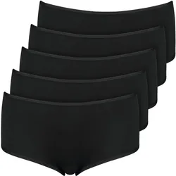 NUR DIE Damen Panty Slip aus Baumwolle 5er Pack - schwarz