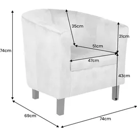 Riess-Ambiente Riess Ambiente Design Sessel HEMINGWAY Whisky-braun Massivholzbeine Cocktailsessel Polstersessel