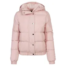 URBAN CLASSICS Ladies Hooded Puffer Jacket in rosa Größe S