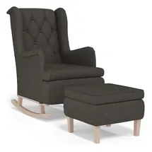 vidaXL Schaukelsessel mit Hocker Dunkelgrau Stoff