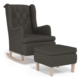 vidaXL Schaukelsessel mit Hocker Dunkelgrau Stoff