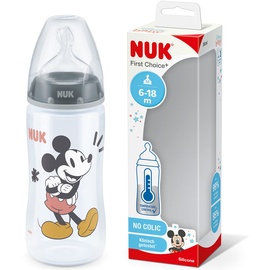 NUK Babyflasche First Choice+ Disney Mickey Mouse 300 ml Temperature Control grau