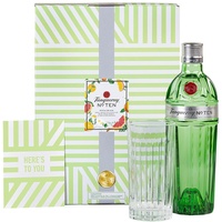 Tanqueray No.Ten | Premium Gin | im hochwertigen Geschenkset mit Glas & Grußkarte | handverlesen auf englischem Boden | 47,3% vol | 700ml Einzelflasche |