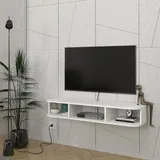 [en.casa] Oundsvas TV-Lowboard 120 x 30 x 19 cm Weiß Kunststoff/Spanplatte