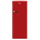 Amica KSR 364 150 R - Kühlschrank im Retro Design mit Gefrierfach, 144 cm Höhe, rot