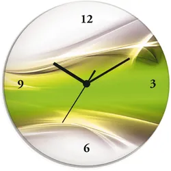 Wanduhr ARTLAND "Kreatives Element", grün, T:1,8cm, Wanduhren, wahlweise mit Quarz- oder Funkuhrwerk, lautlos ohne Tickgeräusche