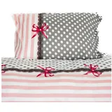 COFI 1453 Grau/Rosa 200 x 200 cm + 80 x 80 cm