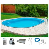 my pool bwt Ovalpool Set 6-tlg. 500 x 300 x 135 cm weiß/hellblau inkl. Sandfilteranlage