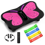 Vibrationsplatte, 3D Vibrationsplatten zur Gewichtsabnahme und Lymphdrainage, 200 Einstellbare Geschwindigkeiten, Maximales Gewicht 181 KG Ganzkörpertrainings Plattform für Heimfitness (Black)