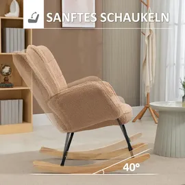Homcom Schaukelstuhl mit Armlehnen und Holzfüßen 71L x 92B x 101H cm