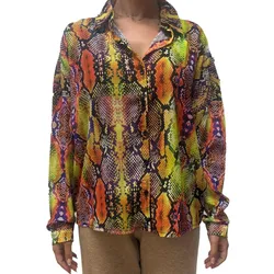 Aniston CASUAL Damen Sommer-Bluse mit stylischen Design Langarm-Shirt Frühlings-Bluse 78337452 Bunt - 36