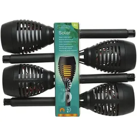 OEM Solarleuchte Kunststoff Ø 7,5 cm Höhe 27 cm 4er Set schwarz