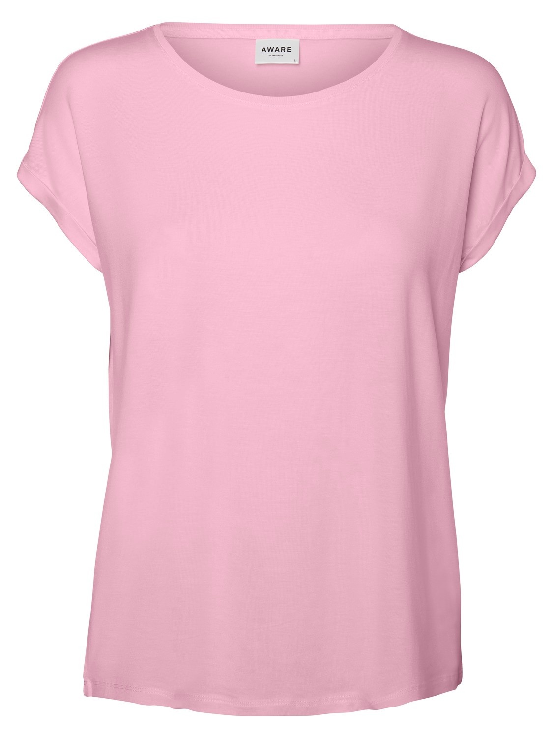 Vero Moda Damen Rundhals T-Shirt VMAVA PLAIN SS Rosaate Spoonbill XS