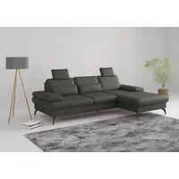 Ecksofa SIT & MORE "Morris L-Form, inkl. Sitztiefenverstellung", grau (anthrazit), B:275cm H:82cm T:171cm, Sofas, wahlweise mit Armteilverstellung, Bettfunktion & Bettkasten