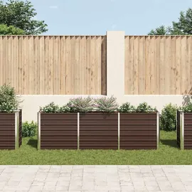 vidaXL Garten-Hochbeet verzinkter Stahl rechteckig 240 x 40 x 77 cm Braun  