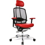 Wagner Alu Medic 10 Limited ergonomischer Profi Bürostuhl Drehstuhl Schreibtischstuhl mit bewegter Sitzfläche durch Dondola Gelenk echt Leder rot