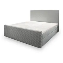 masseno Boxbett, Hellgrau, Holz, 160x200 cm Schlafzimmer, Betten, Boxspringbetten